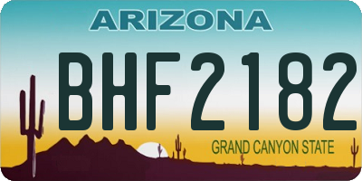 AZ license plate BHF2182