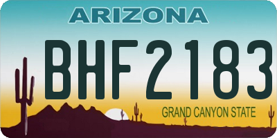 AZ license plate BHF2183