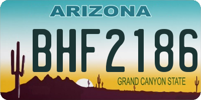 AZ license plate BHF2186