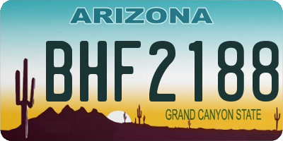 AZ license plate BHF2188