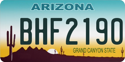 AZ license plate BHF2190