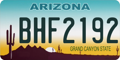 AZ license plate BHF2192