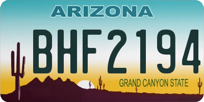 AZ license plate BHF2194