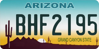 AZ license plate BHF2195