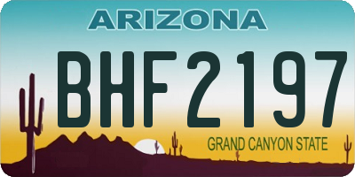 AZ license plate BHF2197