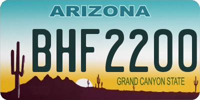 AZ license plate BHF2200