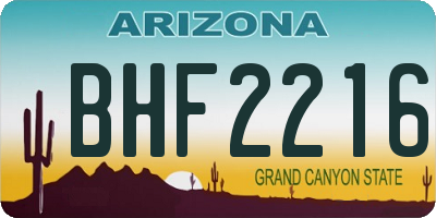 AZ license plate BHF2216