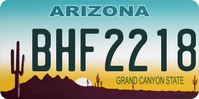 AZ license plate BHF2218