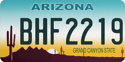 AZ license plate BHF2219