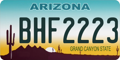 AZ license plate BHF2223