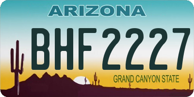 AZ license plate BHF2227