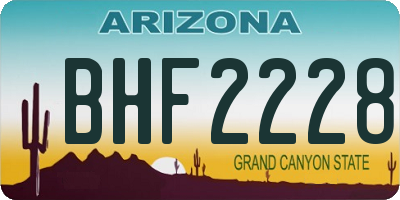 AZ license plate BHF2228