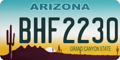 AZ license plate BHF2230