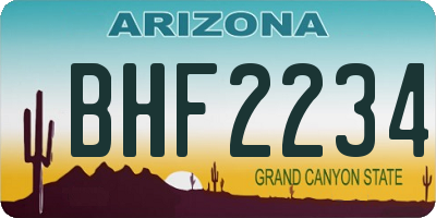 AZ license plate BHF2234
