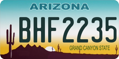 AZ license plate BHF2235