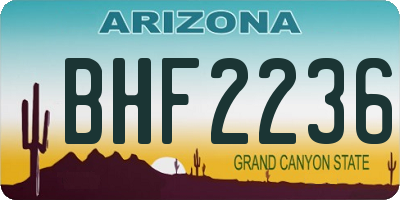 AZ license plate BHF2236