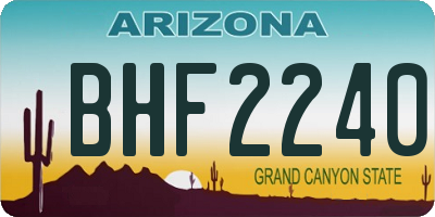 AZ license plate BHF2240