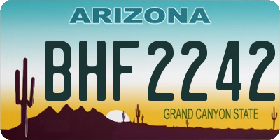 AZ license plate BHF2242