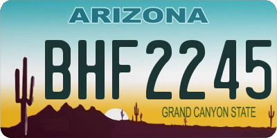 AZ license plate BHF2245