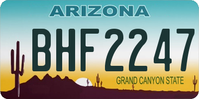 AZ license plate BHF2247