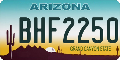 AZ license plate BHF2250