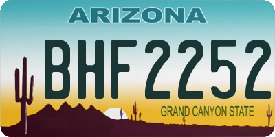 AZ license plate BHF2252