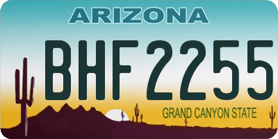 AZ license plate BHF2255