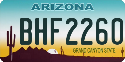AZ license plate BHF2260