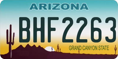AZ license plate BHF2263