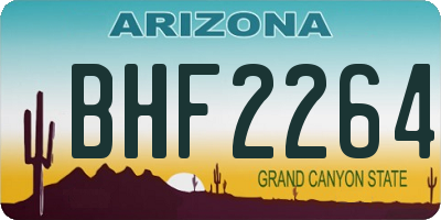 AZ license plate BHF2264