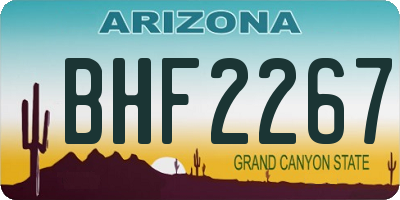 AZ license plate BHF2267