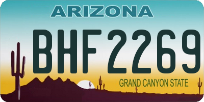 AZ license plate BHF2269