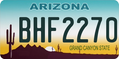 AZ license plate BHF2270