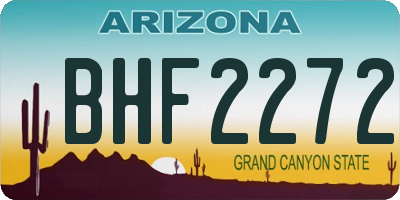 AZ license plate BHF2272