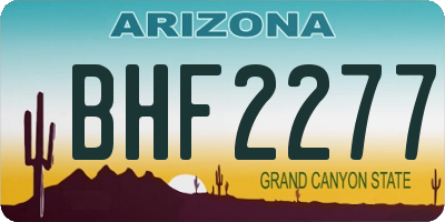AZ license plate BHF2277