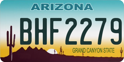 AZ license plate BHF2279