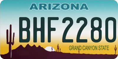 AZ license plate BHF2280
