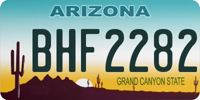 AZ license plate BHF2282