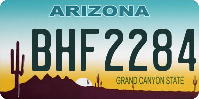 AZ license plate BHF2284
