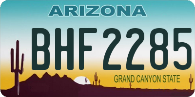 AZ license plate BHF2285