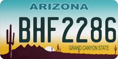 AZ license plate BHF2286