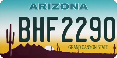 AZ license plate BHF2290