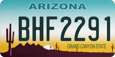 AZ license plate BHF2291