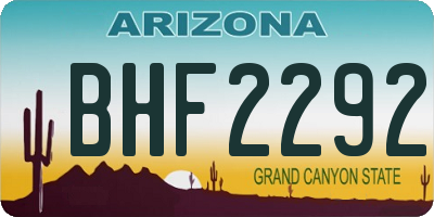 AZ license plate BHF2292