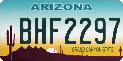 AZ license plate BHF2297