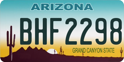 AZ license plate BHF2298