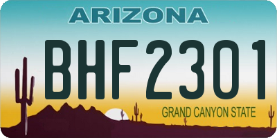AZ license plate BHF2301