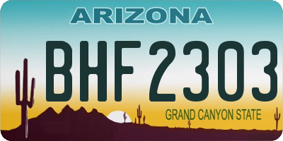 AZ license plate BHF2303