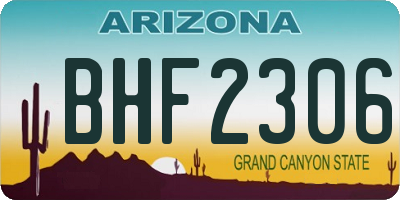 AZ license plate BHF2306