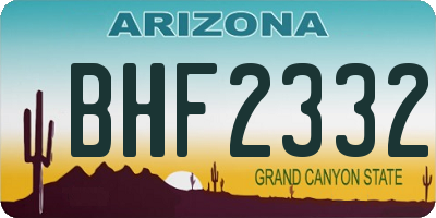 AZ license plate BHF2332